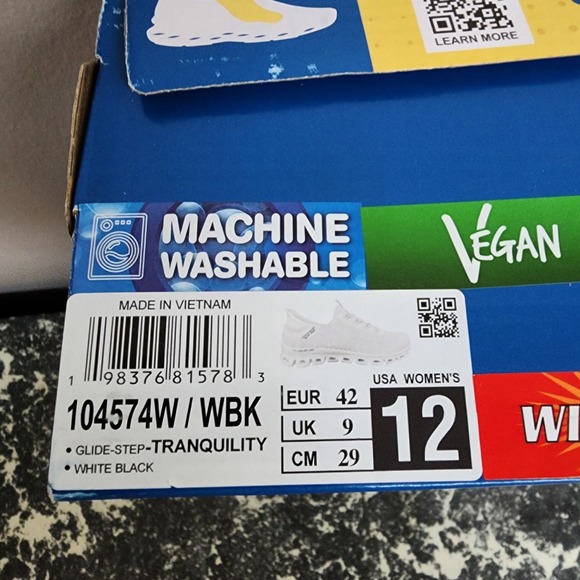 Skechers Hands Free Slip-In Glide Step Tranquility White Sneakers Womens Sz 12W - Picture 11 of 11